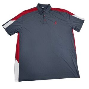 Wakefield's Alabama Crimson Tide Mens Size 2XLT Polo Shirt Gray Red Short Sleeve